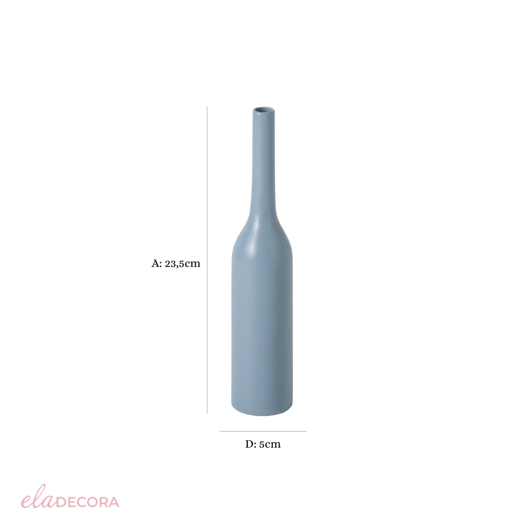 Vaso Decorativo em Cerâmica Azul 23cm - Image 2