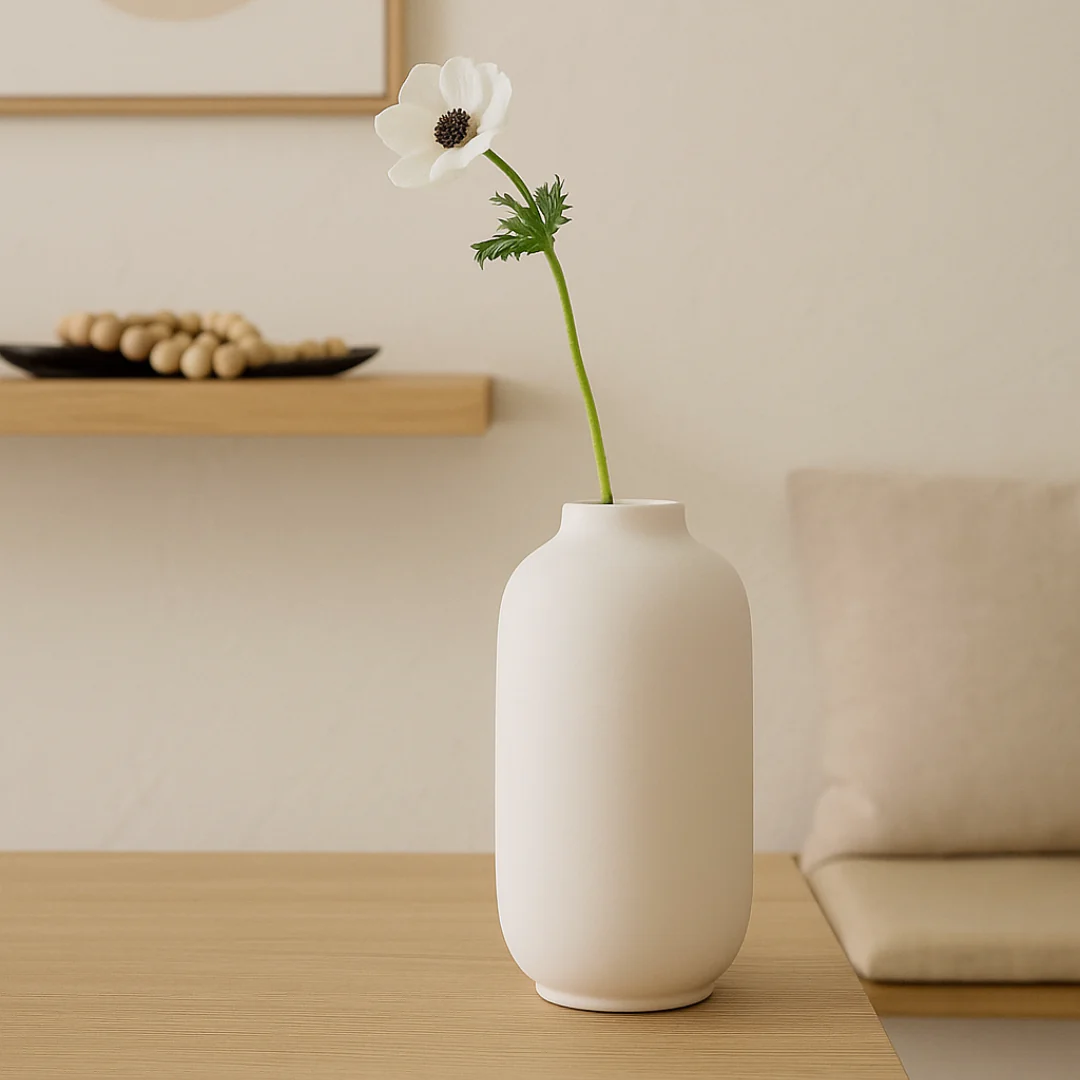 Vaso Decorativo em Cerâmica Branco 28cm - Image 2