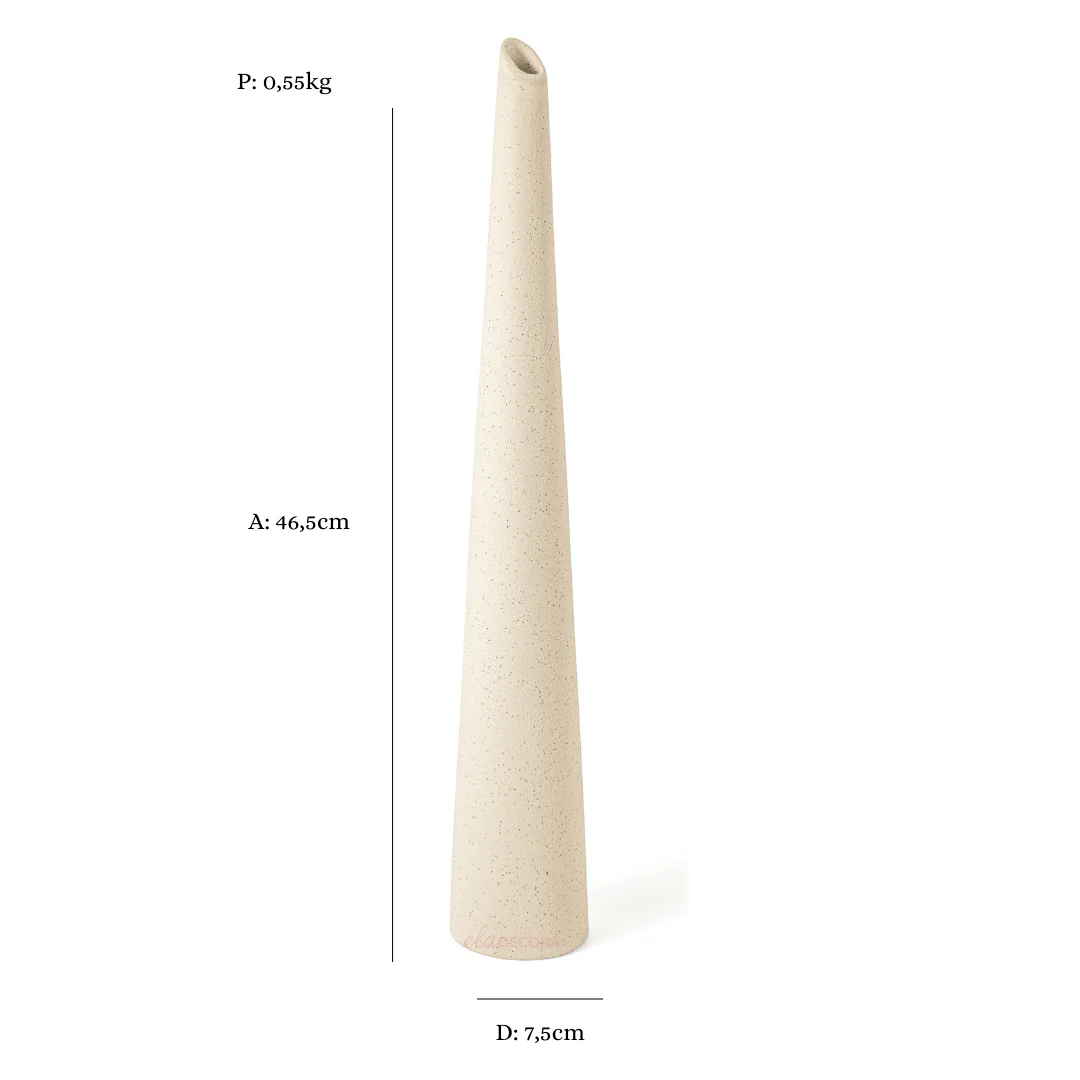 Vaso Decorativo em Cerâmica Branco 46,5cm - Image 5