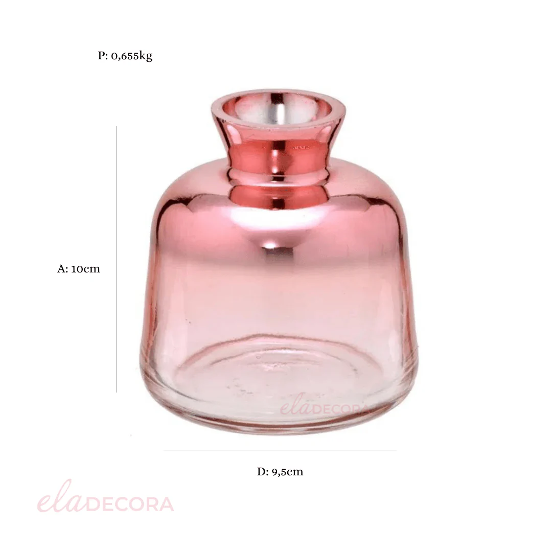 Vaso Decorativo Transparente Rose Gold 10cm - Image 2