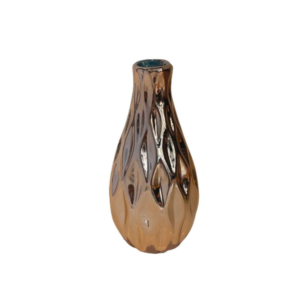 Vaso Difusor Enfeite Decorativo em Porcelana Rose Gold - 11 Cm