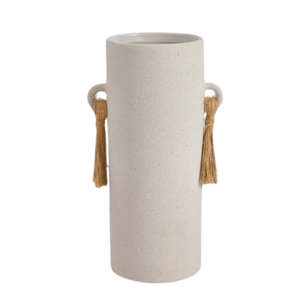 Vaso em Cerâmica com Corda Off White 26,5cm - Image 4