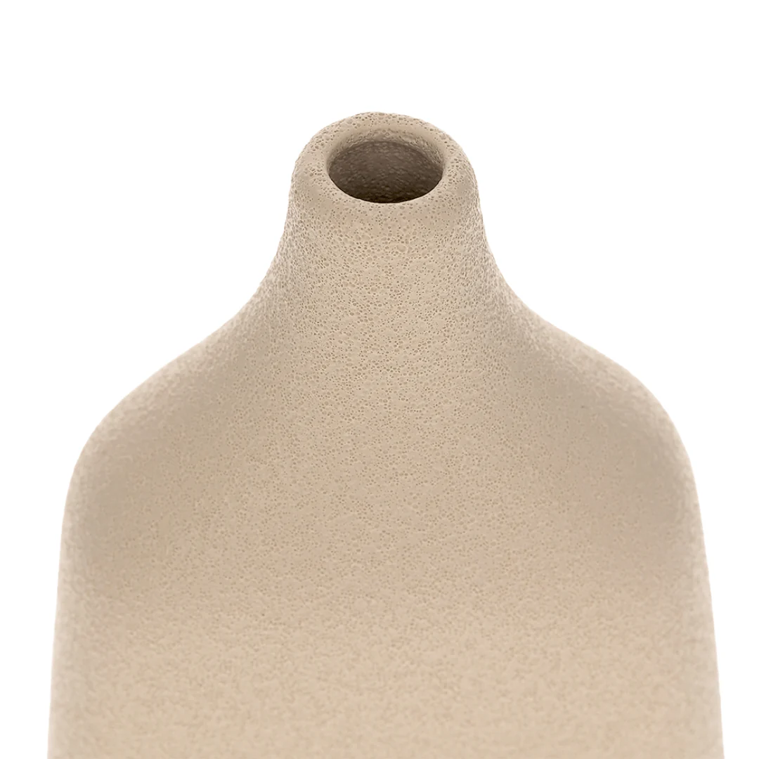 Vaso em Cerâmica Retangular Bege 27,5cm - Image 4
