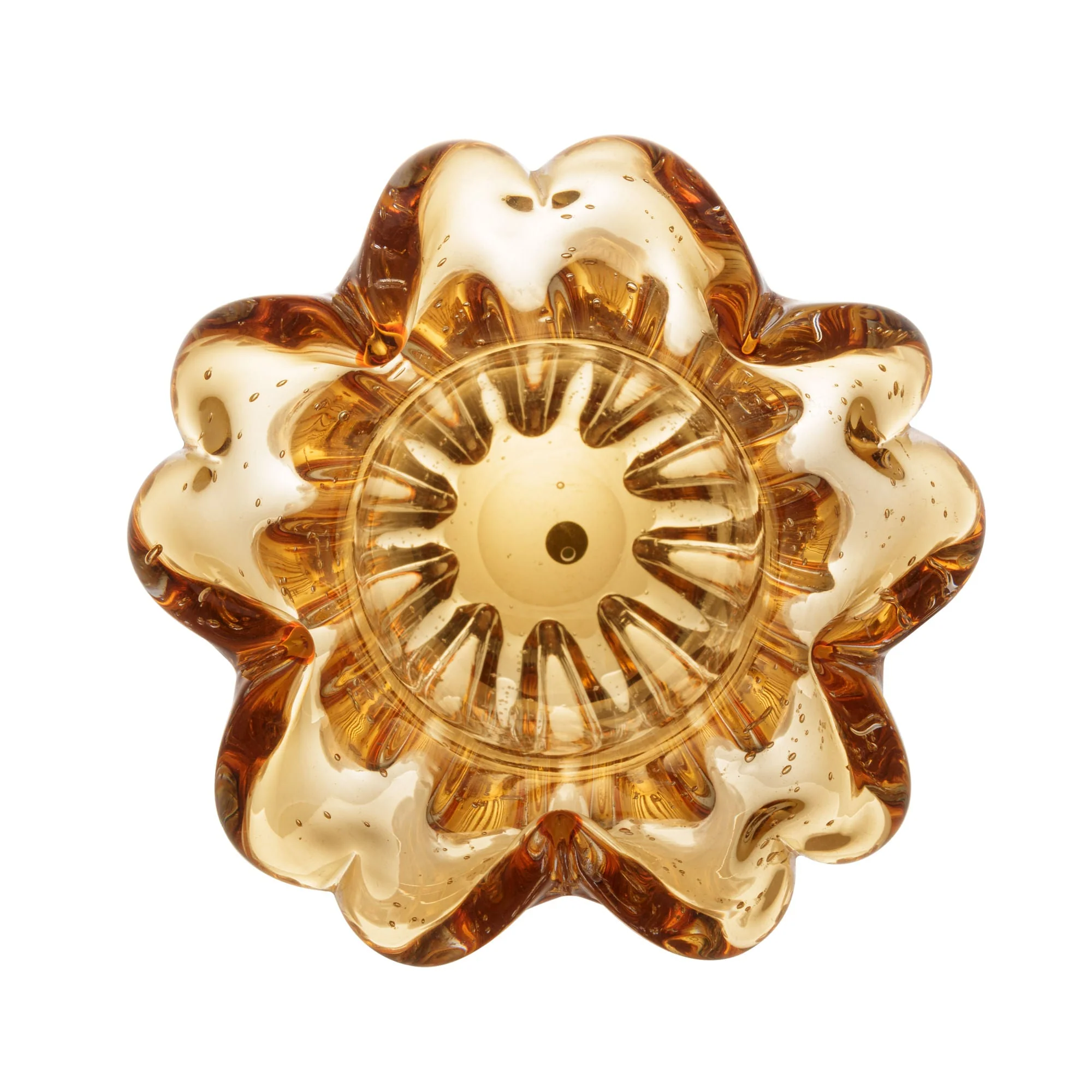 Vaso Murano de Vidro Flat Italy Âmbar 21 cm - Image 3