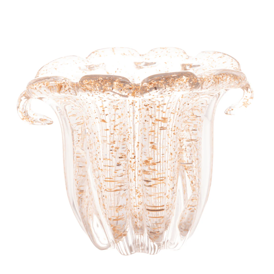 Vaso Murano Italy de Vidro Dourado 13cm - Image 3
