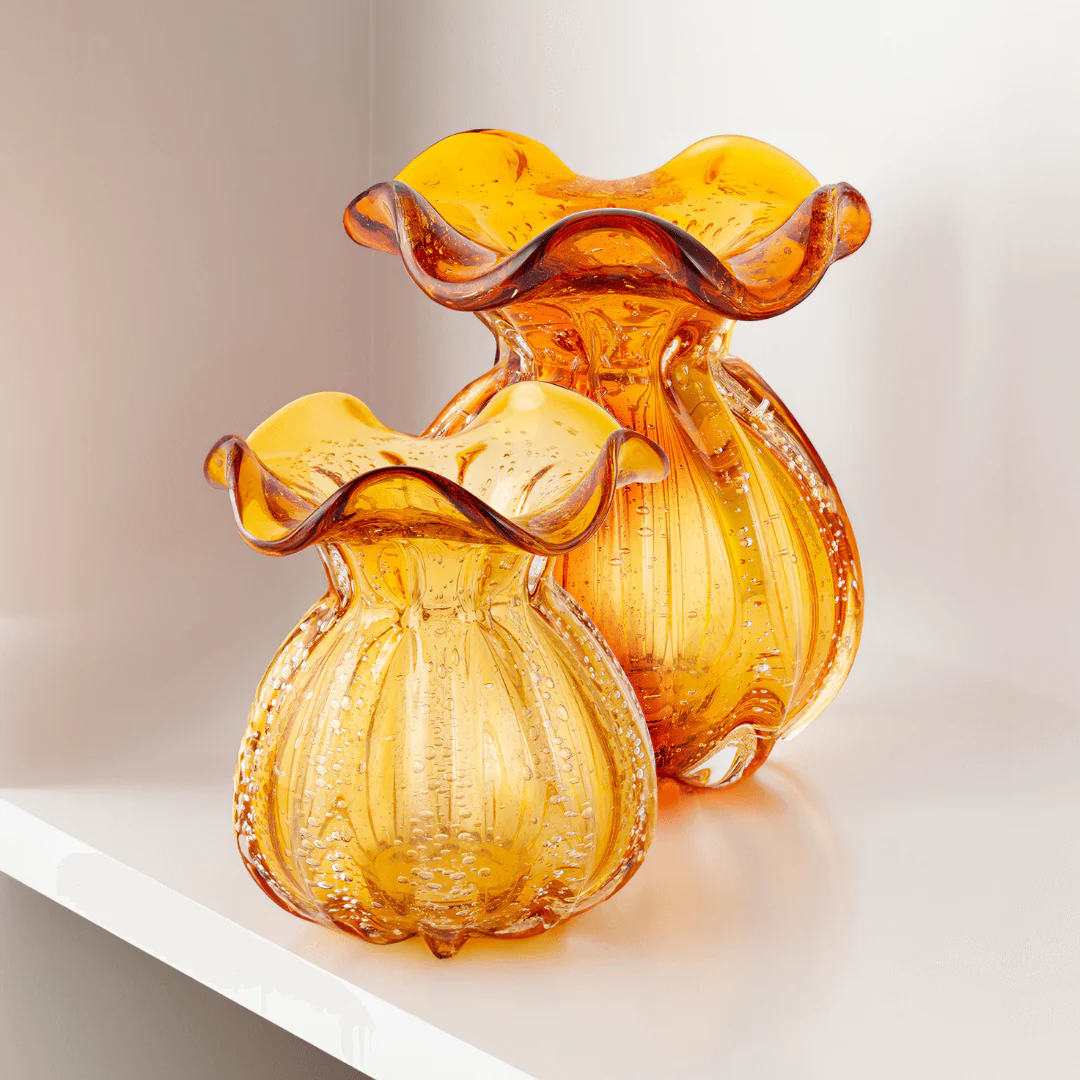 Vaso Murano Trouxinha de Vidro Italy Âmbar 11 cm - Image 2