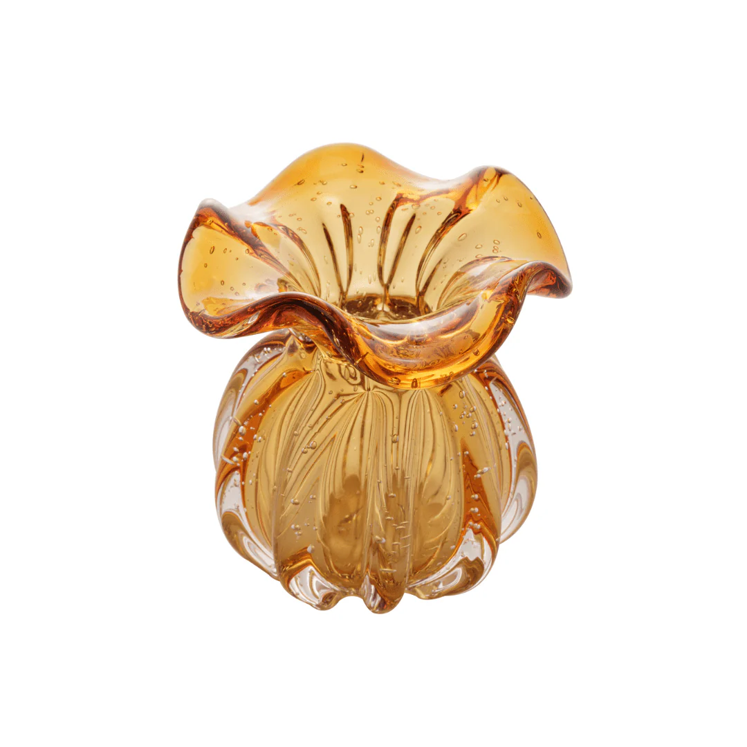 Vaso Murano Trouxinha de Vidro Italy Ambar 13cm - Image 2