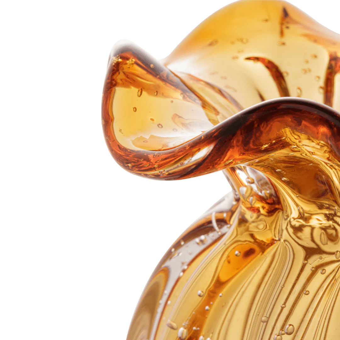 Vaso Murano Trouxinha de Vidro Italy Ambar 13cm - Image 3