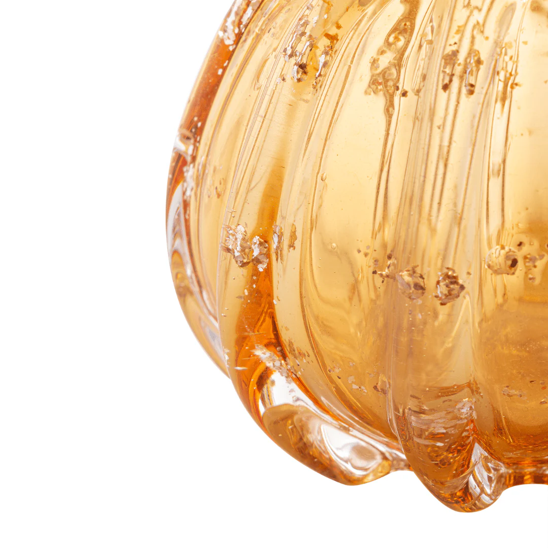 Vaso Murano Trouxinha de Vidro Italy Âmbar e Dourado 13cm - Image 4
