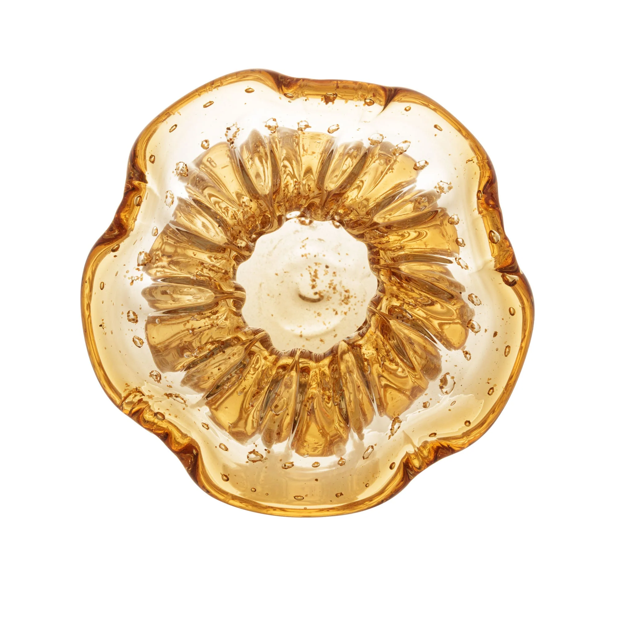 Vaso Murano Trouxinha de Vidro Italy Âmbar e Dourado 17cm - Image 3