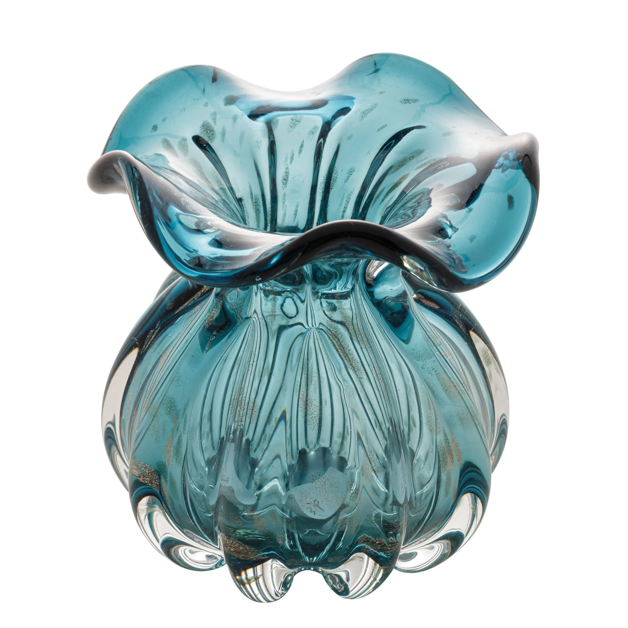 Vaso Murano Trouxinha de Vidro Italy Azul e Rose 11cm - Image 2