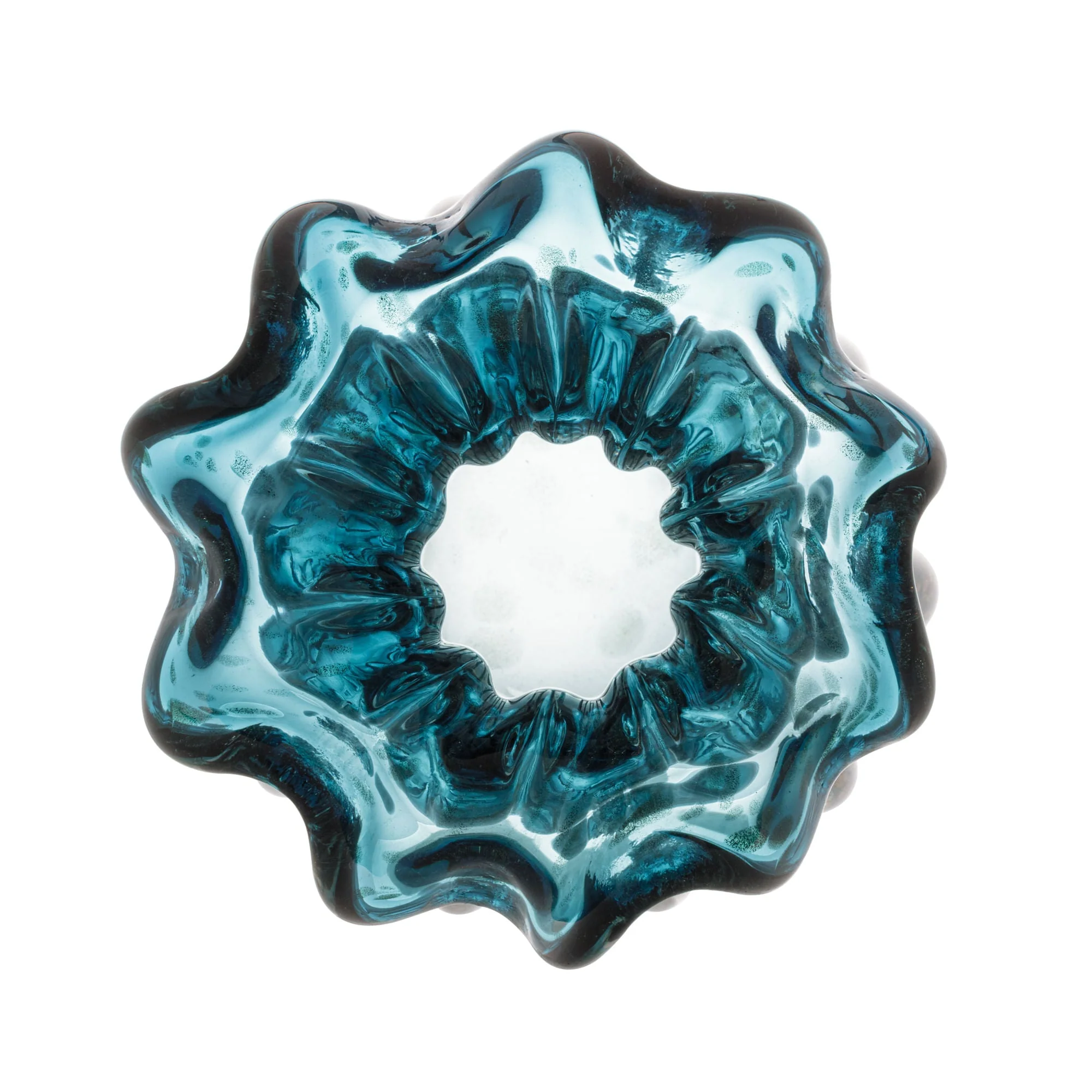 Vaso Murano Trouxinha de Vidro Italy Azul e Rosé 17cm - Image 3