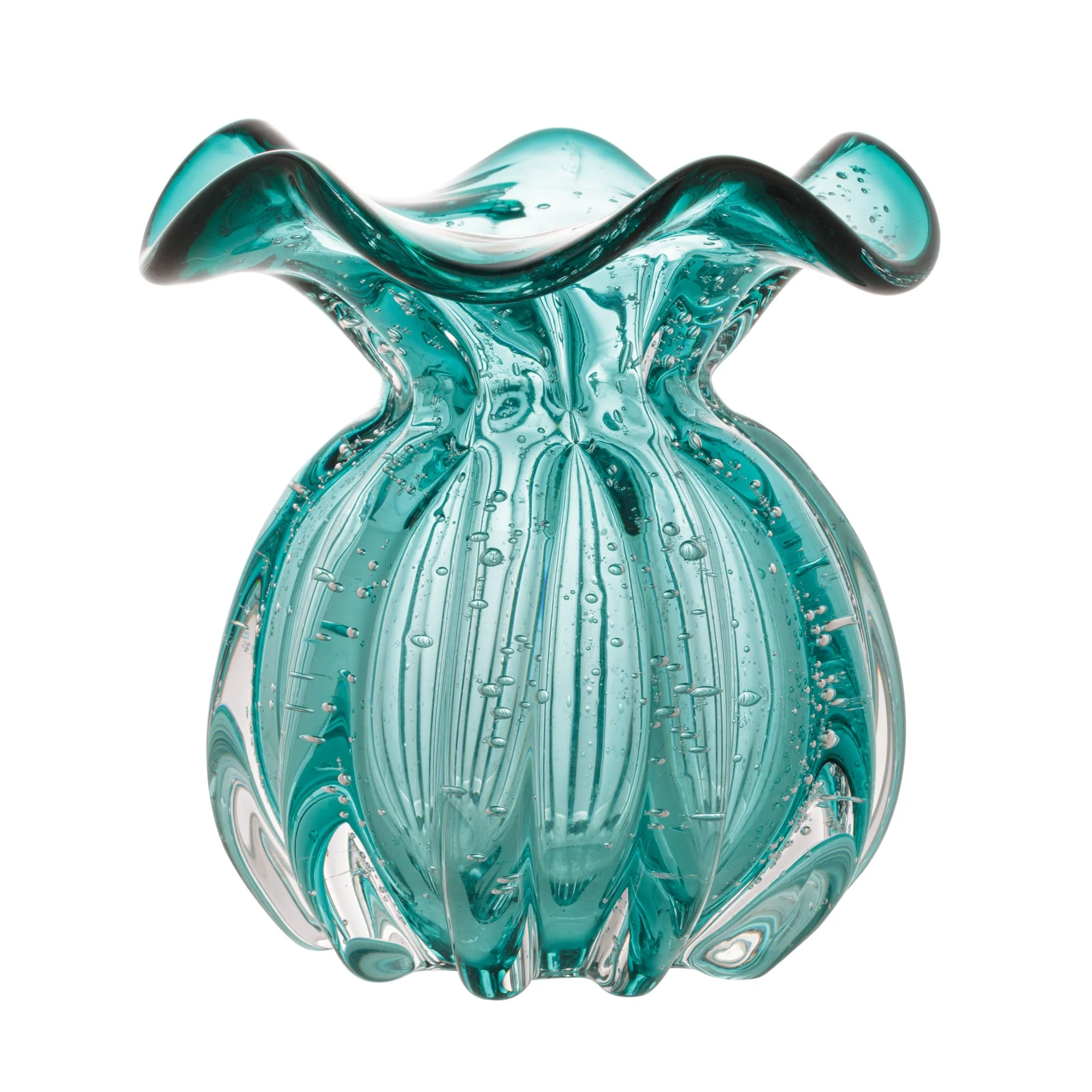 Vaso Murano Trouxinha de Vidro Italy Azul Verde Tiffany 13 cm - Image 3
