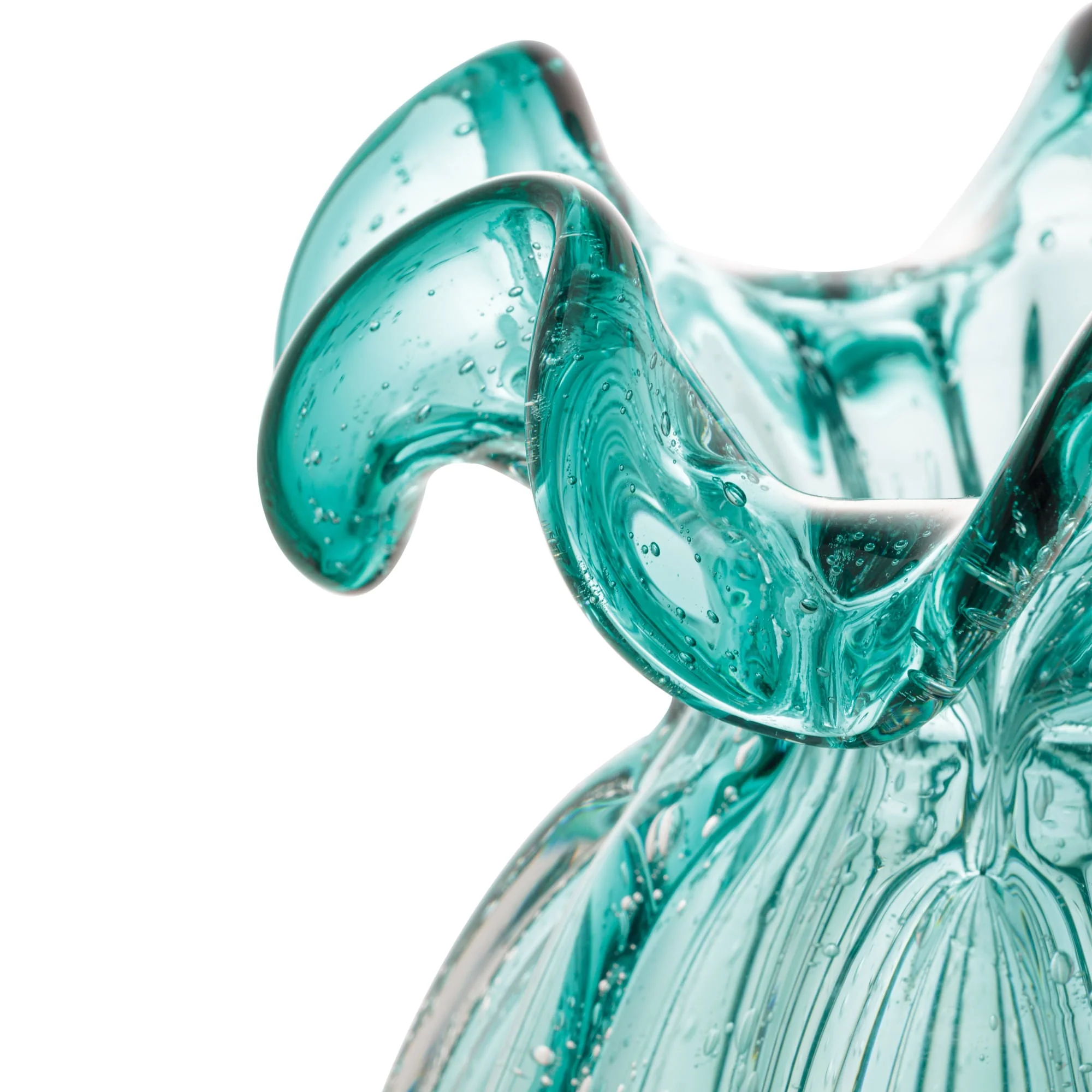 Vaso Murano Trouxinha de Vidro Italy Azul Verde Tiffany 17cm - Image 5