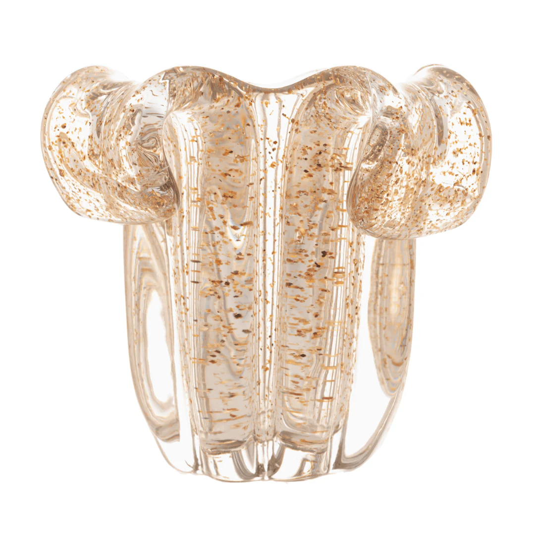 Vaso Murano Trouxinha de Vidro Italy Dourado 14cm - Image 2