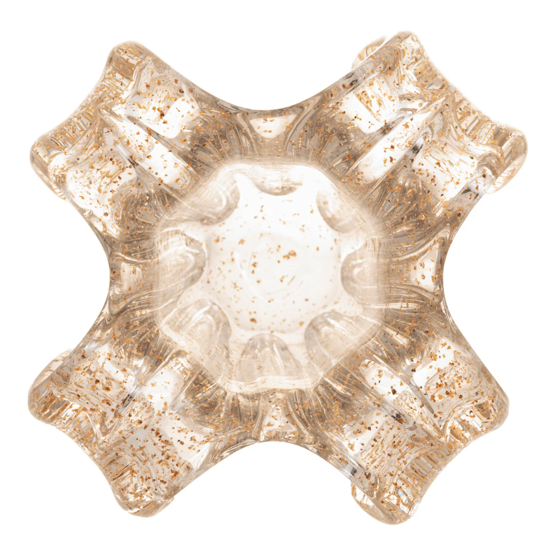 Vaso Murano Trouxinha de Vidro Italy Dourado 14cm - Image 3