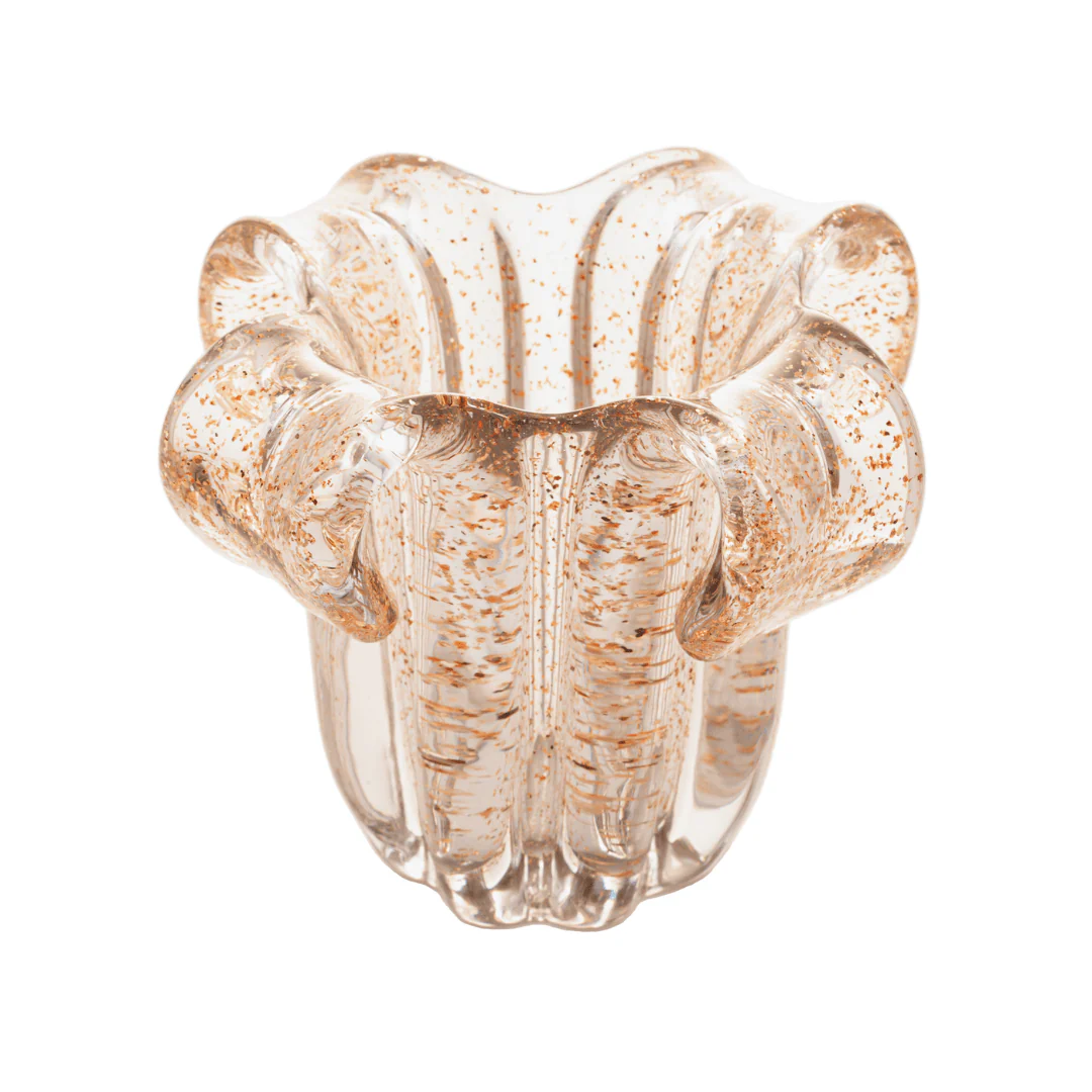 Vaso Murano Trouxinha de Vidro Italy Dourado 14cm - Image 4
