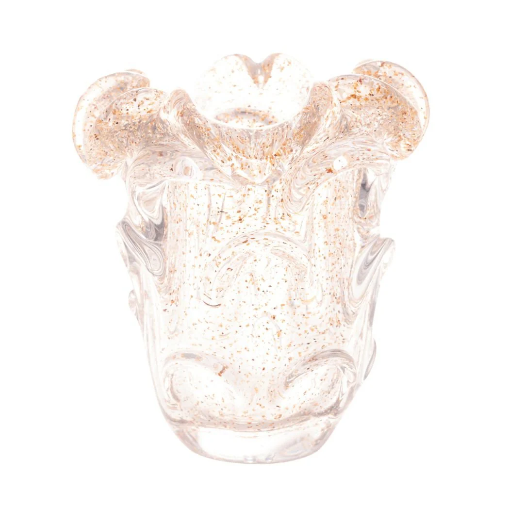 Vaso Murano Trouxinha de Vidro Italy Dourado 16cm - Image 2