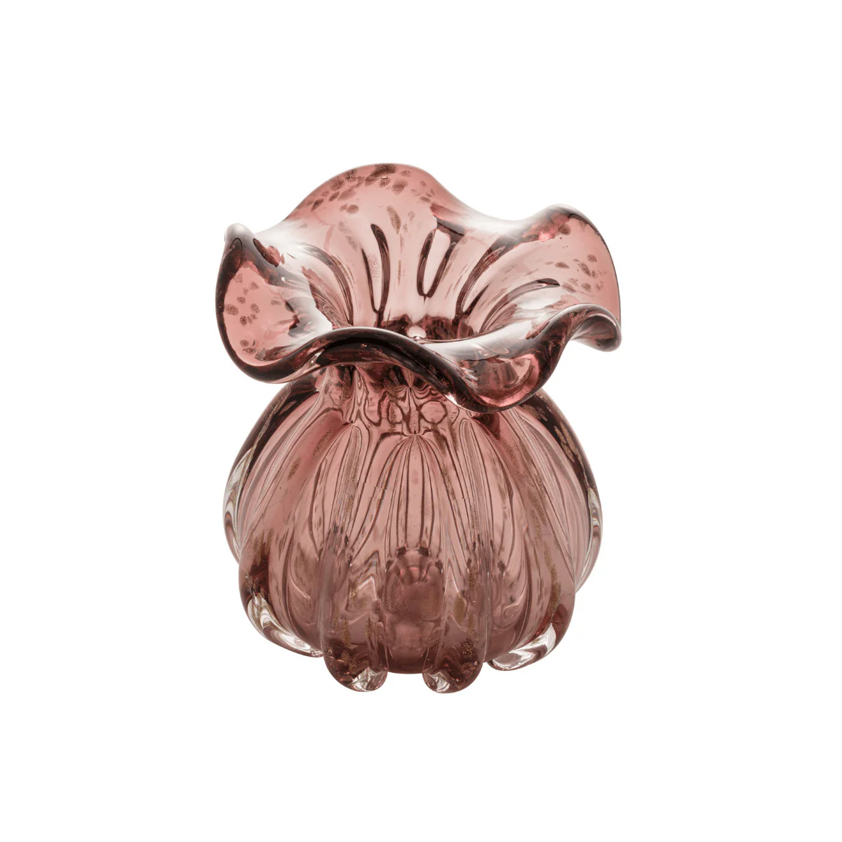 Vaso Murano Trouxinha de Vidro Italy Púrpura e Rose - 13 cm