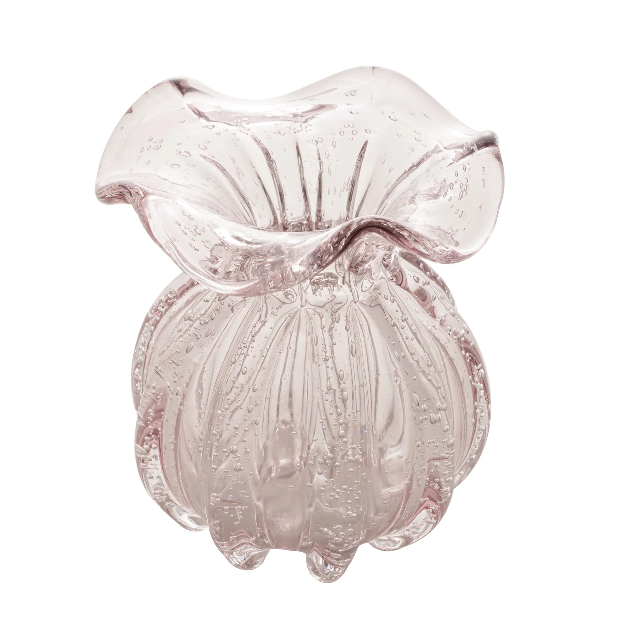 Vaso Murano Trouxinha de Vidro Italy Rosa Claro 13cm - Image 2