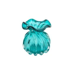 Vaso Murano Trouxinha de Vidro Italy Tiffany 11 cm