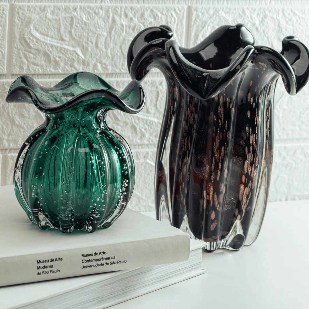 Vaso Murano Trouxinha de Vidro Italy Verde Esmeralda 13 cm - Image 2