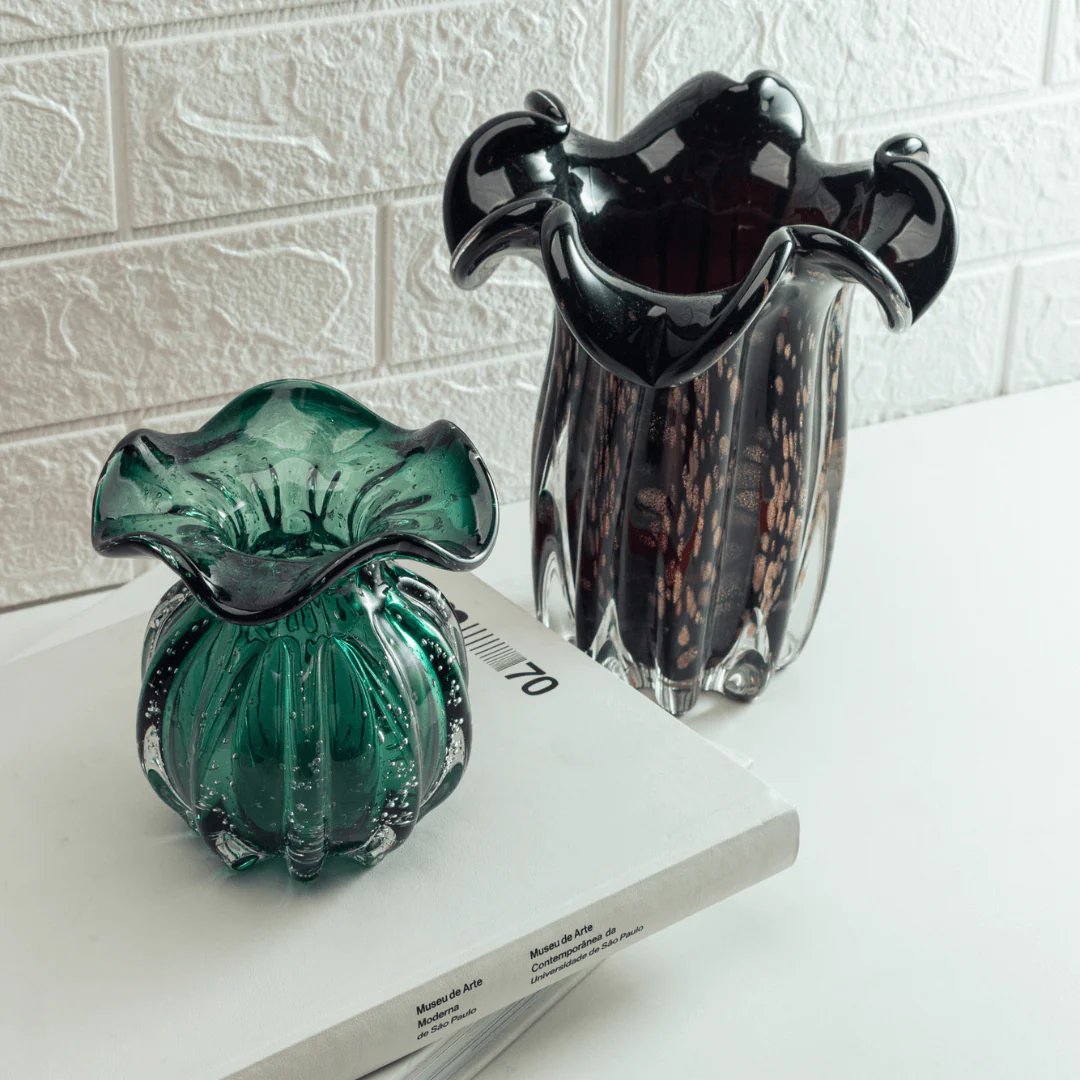 Vaso Murano Trouxinha de Vidro Italy Verde Esmeralda 13 cm - Image 3