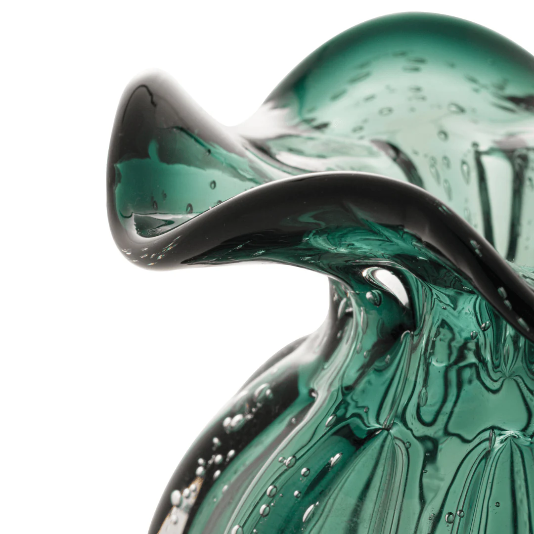 Vaso Murano Trouxinha de Vidro Italy Verde Esmeralda 13 cm - Image 5