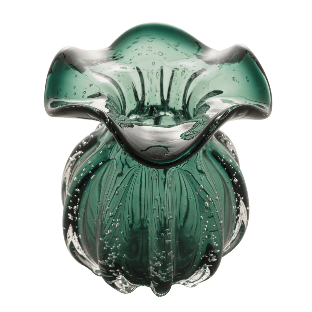 Vaso Murano Trouxinha de Vidro Italy Verde Esmeralda 13 cm - Image 6