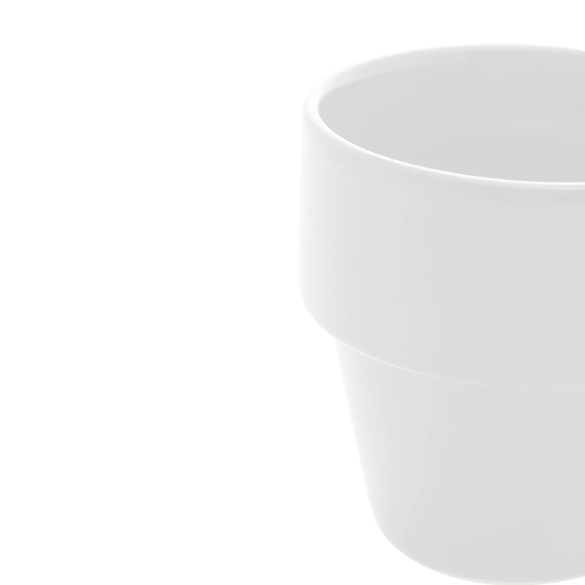 Xícara de Café Cerâmica Empilhável Branco 90ml - Image 4