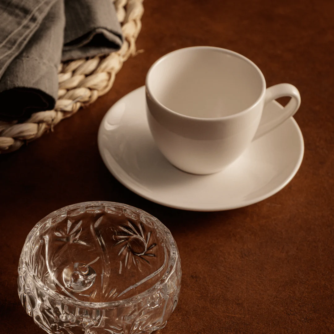 Xicara de Café com Pires de Porcelana Clear 100ml - Image 2