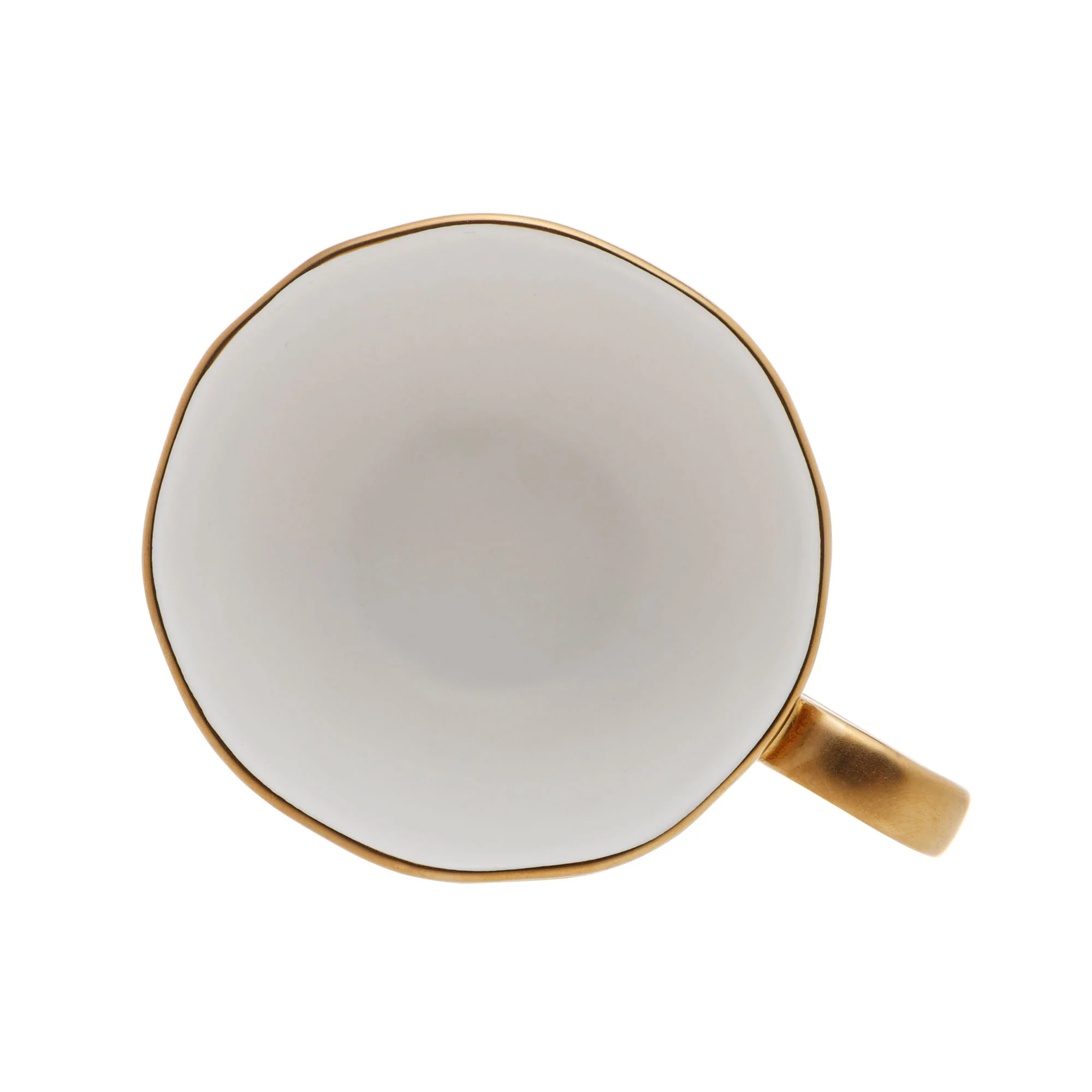 Xícara de Café com Pires em Porcelana Dubai Branco e Dourado 90ml - Image 11