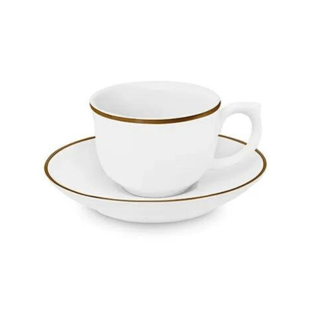 Xícara de Café com Pires Sofia Ouro 100ml