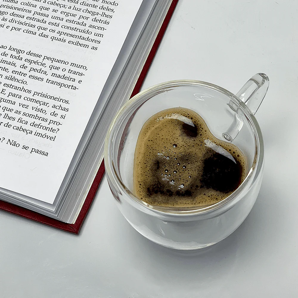 Xícara de Café Parede Dupla Coração Vidro 80 ml - Image 2