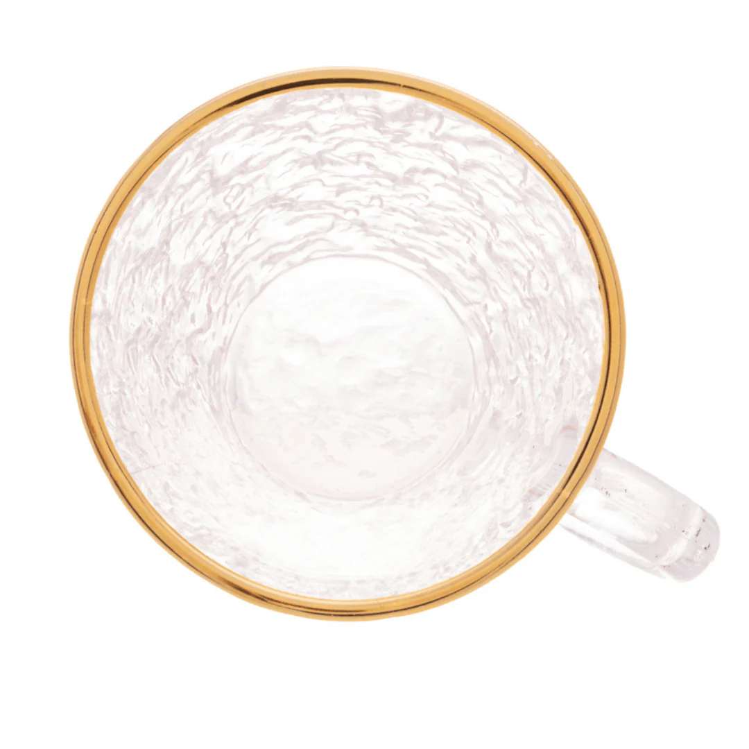Xícara de Café Petra Cristal Ecológico com Pires e Borda Dourada 70ml - Image 8