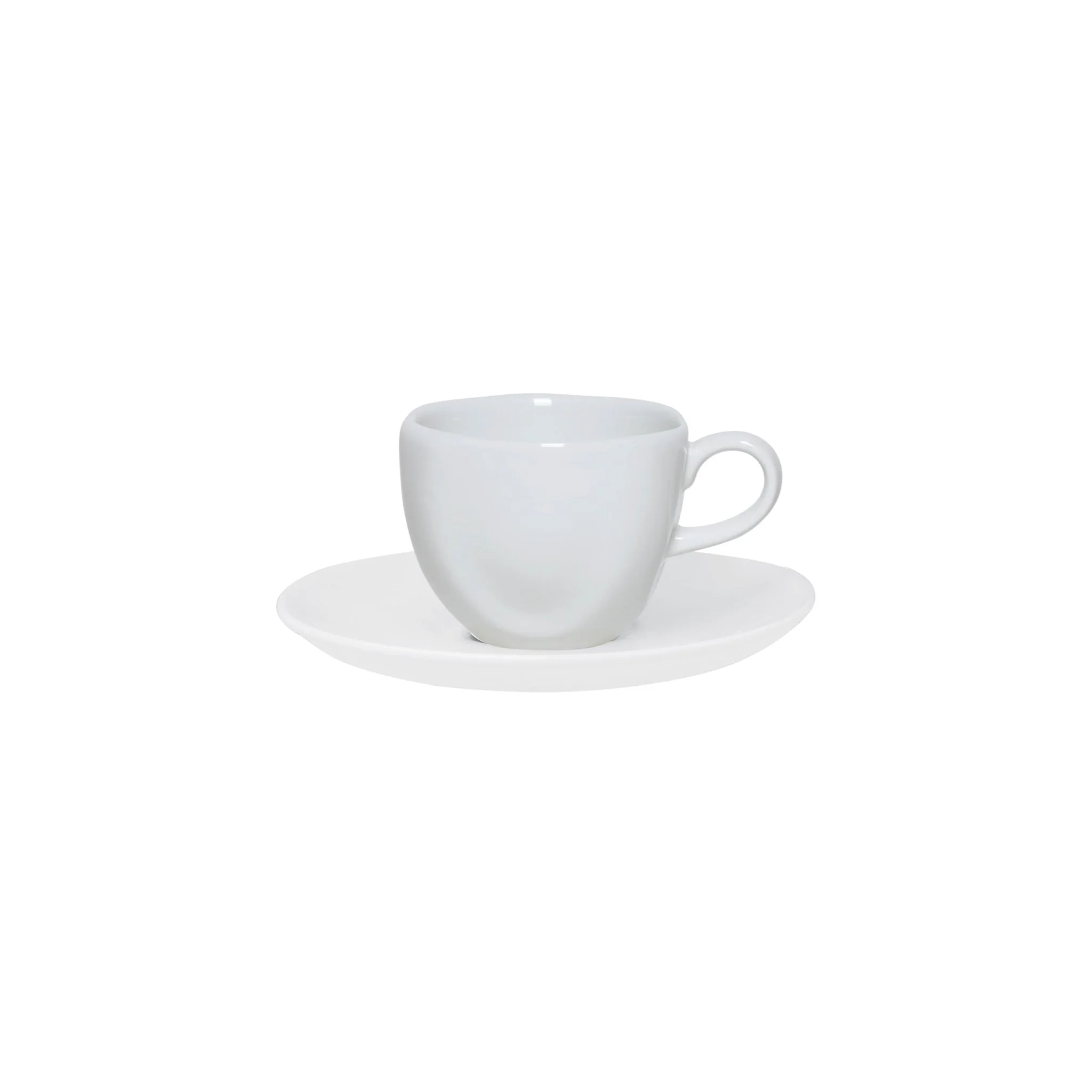 Xícara De Cafézinho Porcelana Com Pires White Branco - 75 Ml