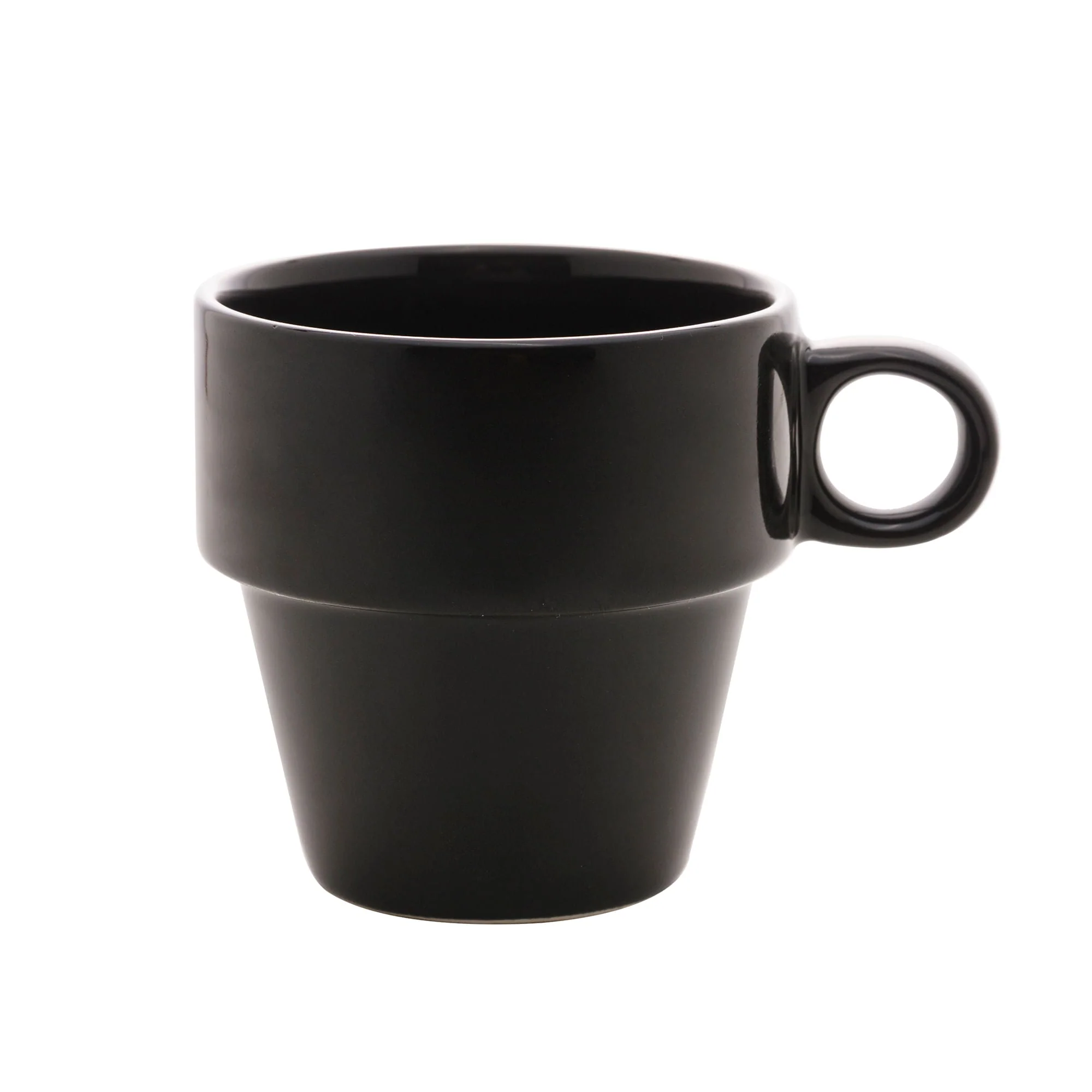 Xícara de Chá Cerâmica Empilhável Preto 210ml
