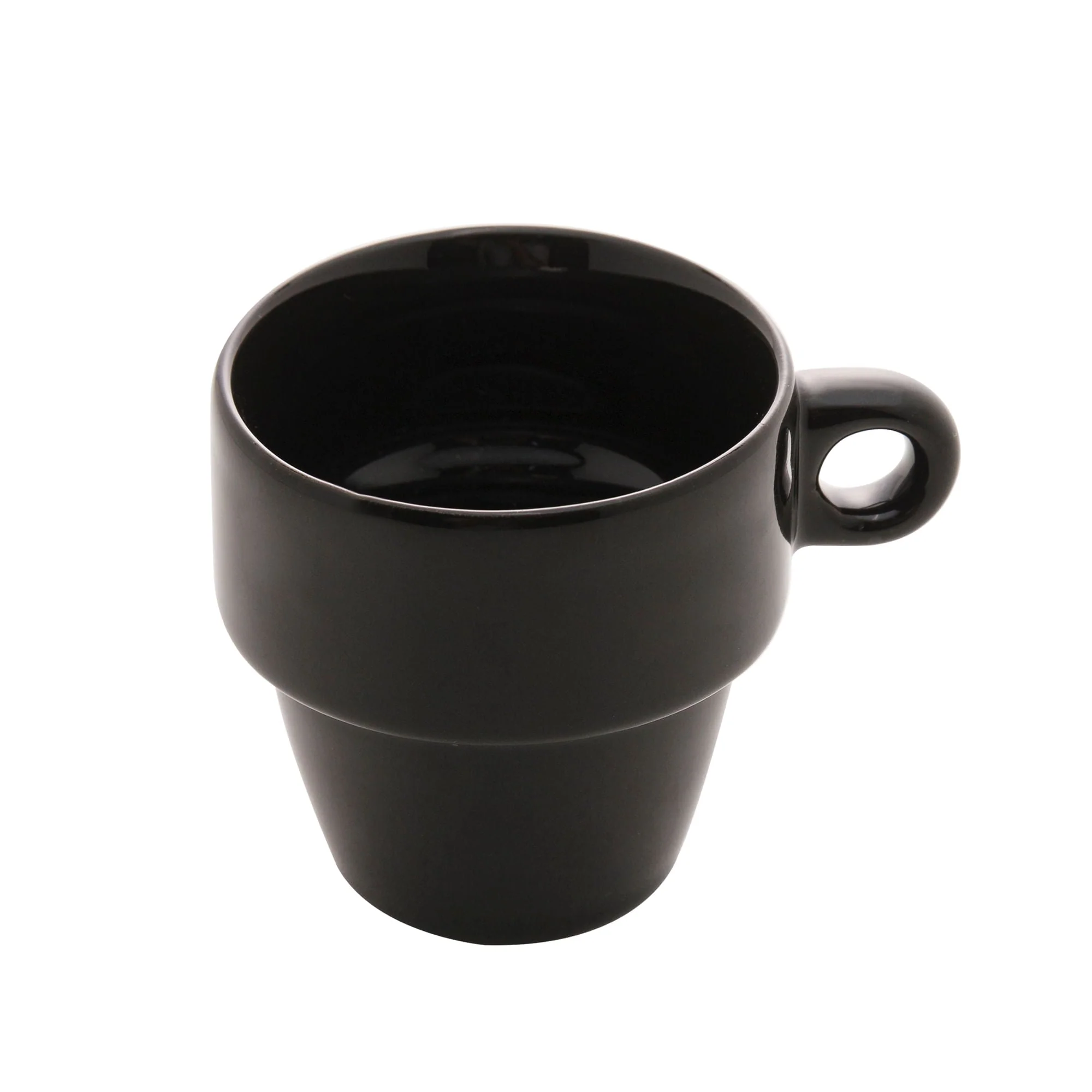 Xícara de Chá Cerâmica Empilhável Preto 210ml - Image 2