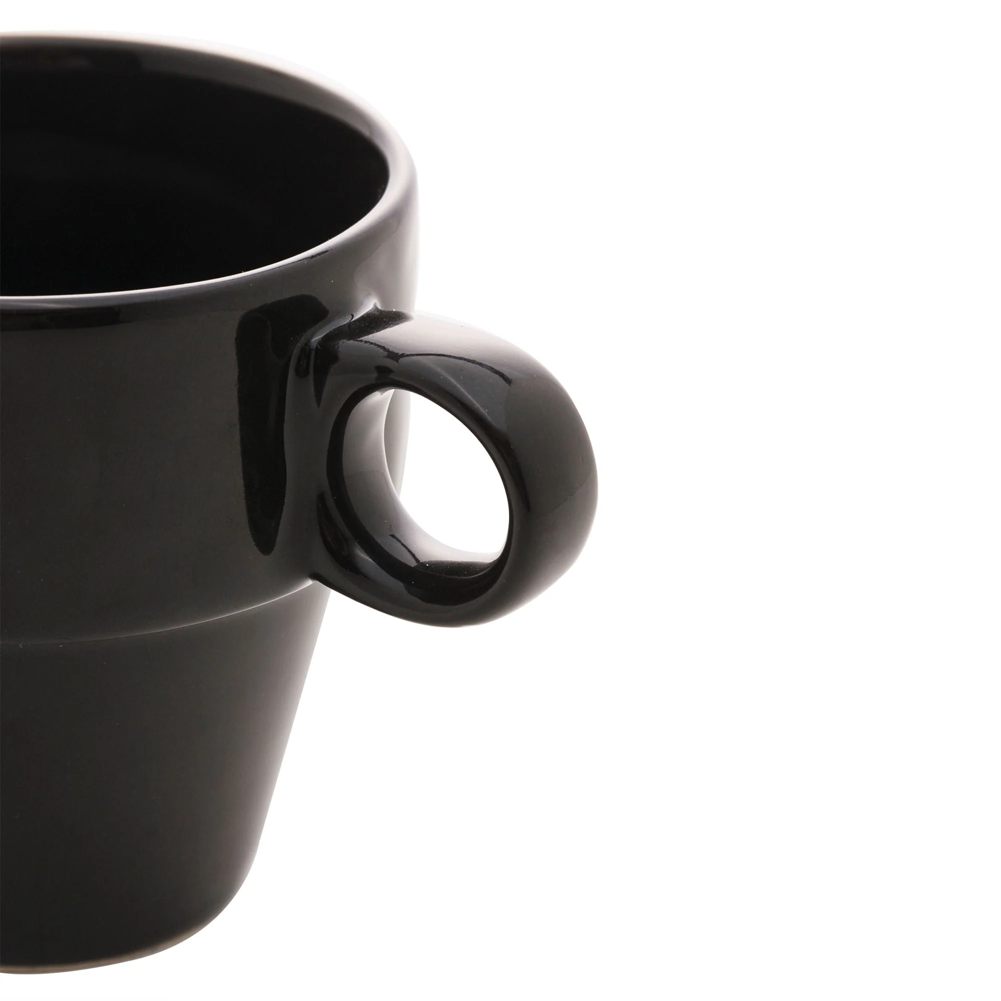 Xícara de Chá Cerâmica Empilhável Preto 210ml - Image 4