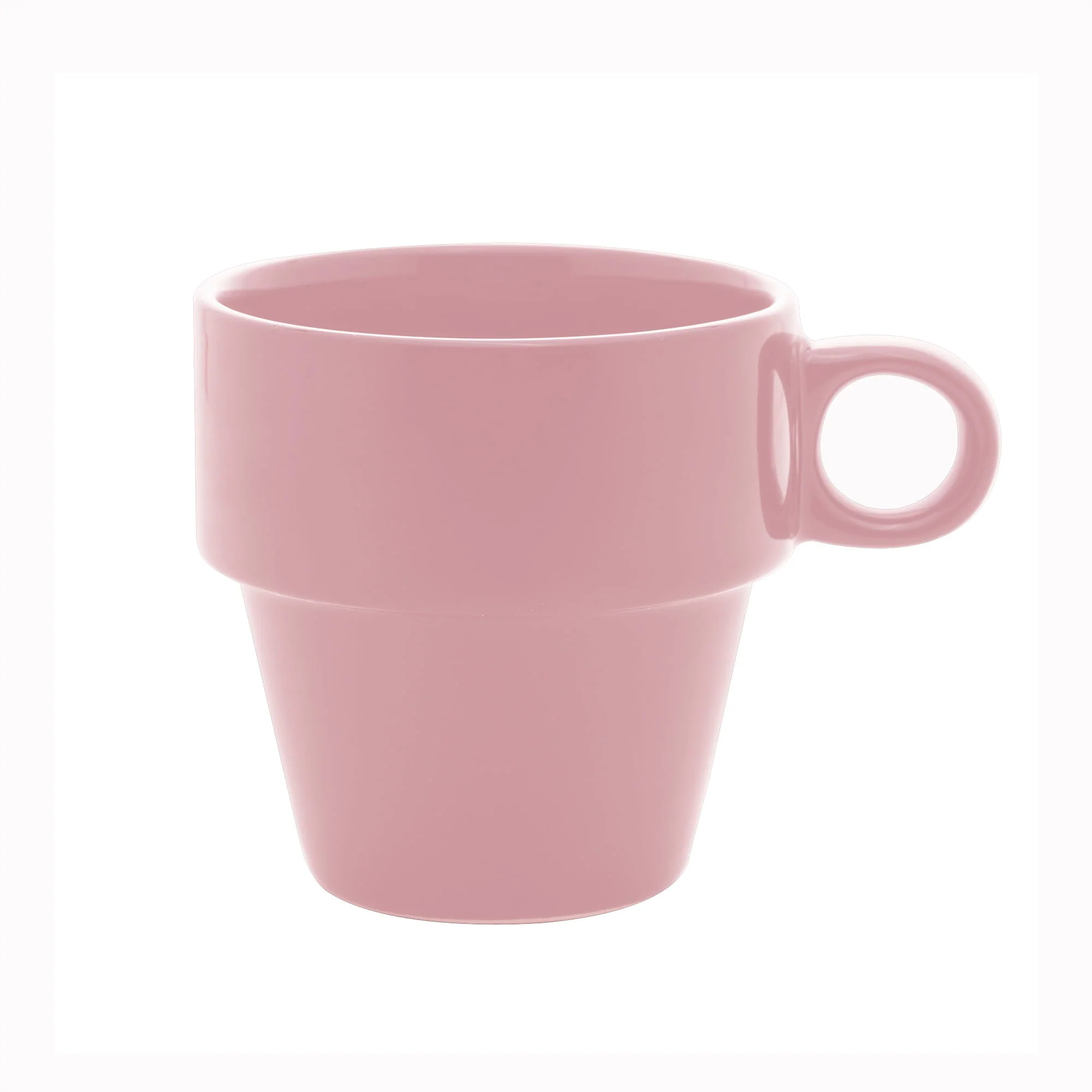 Xícara de Chá Cerâmica Empilhável Rosa 210ml