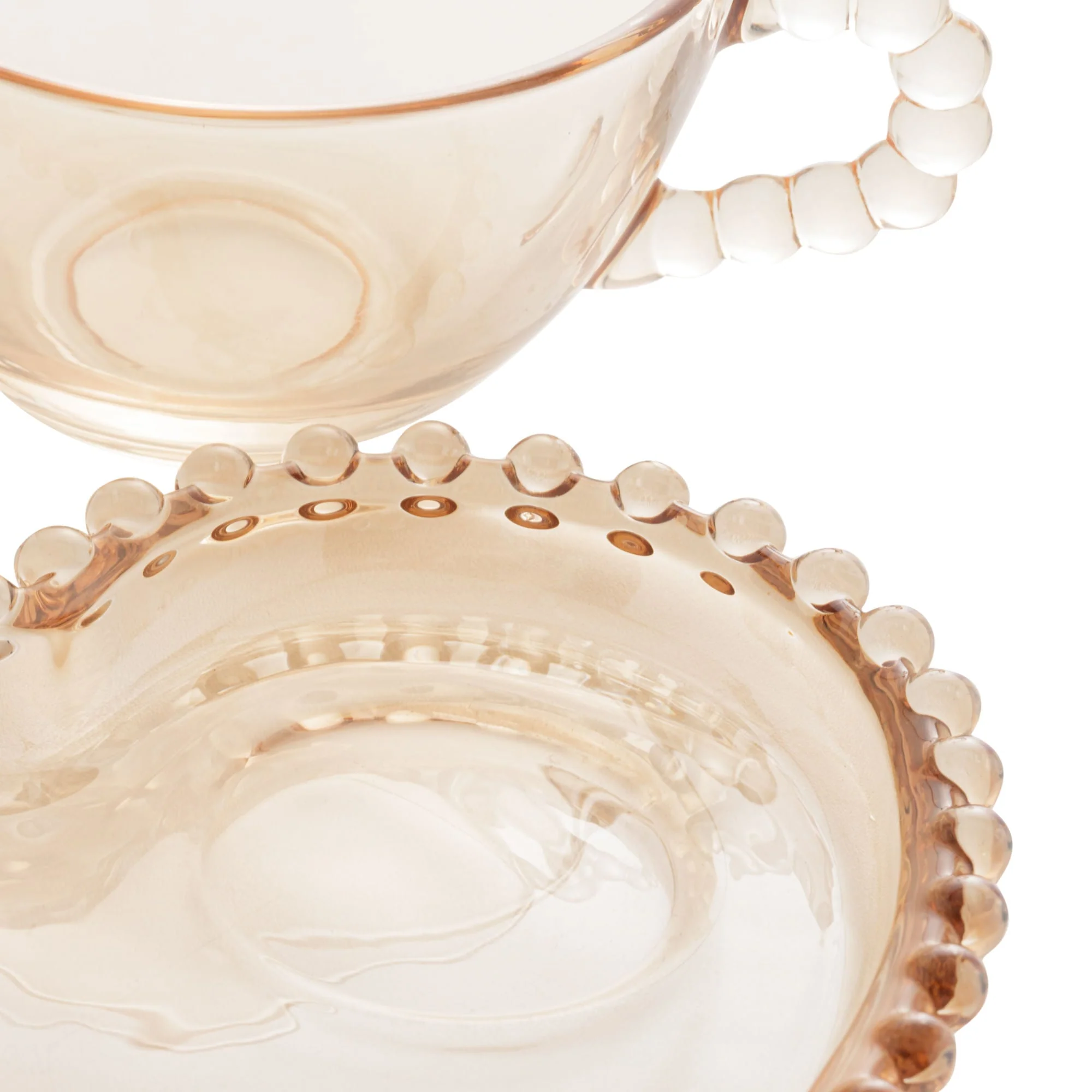 Xícara de Chá Cristal com Prato de Coração Pearl Âmbar - 180 ml - Image 3