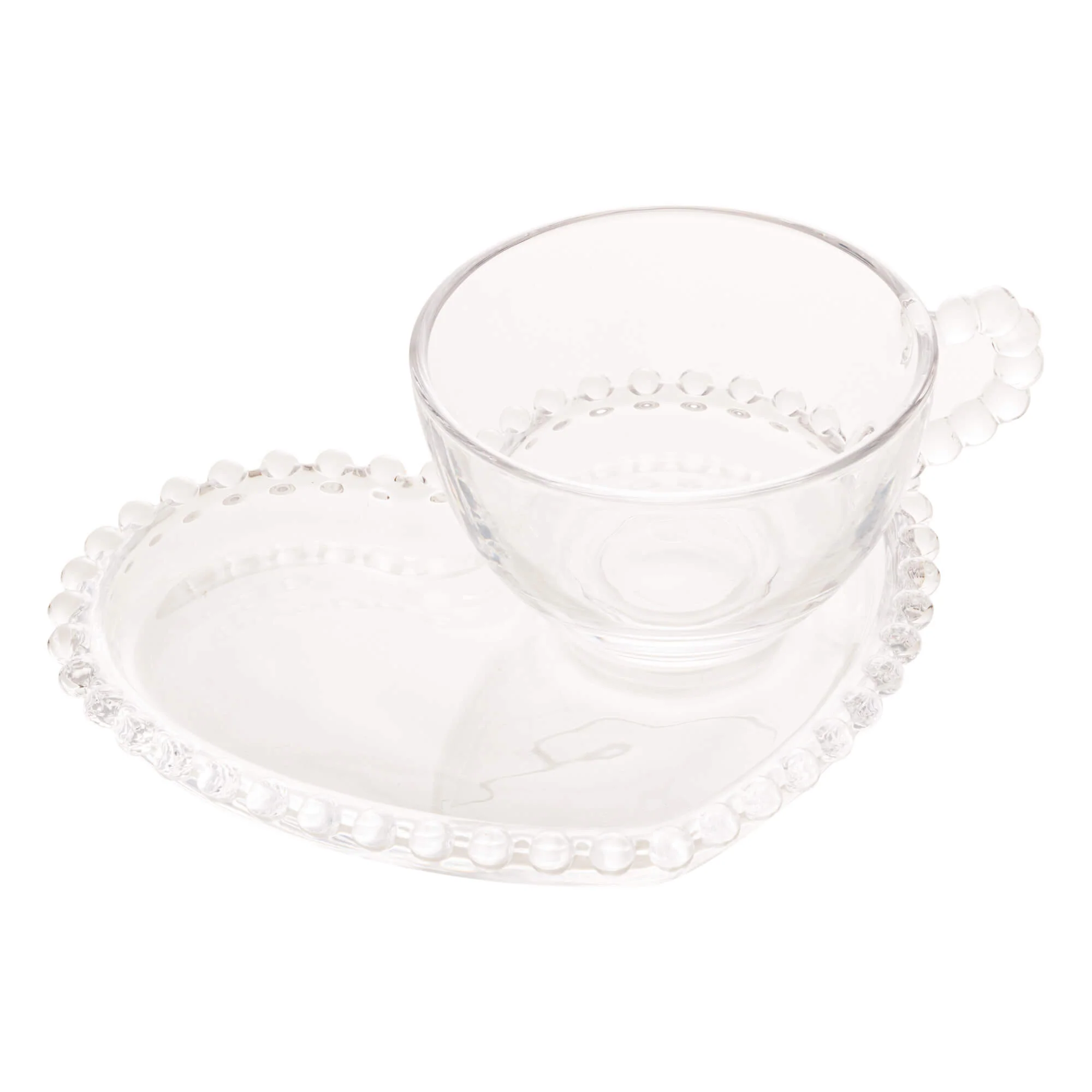 Xícara de Chá Cristal com Prato de Coração Pearl - 180 ml - Image 2