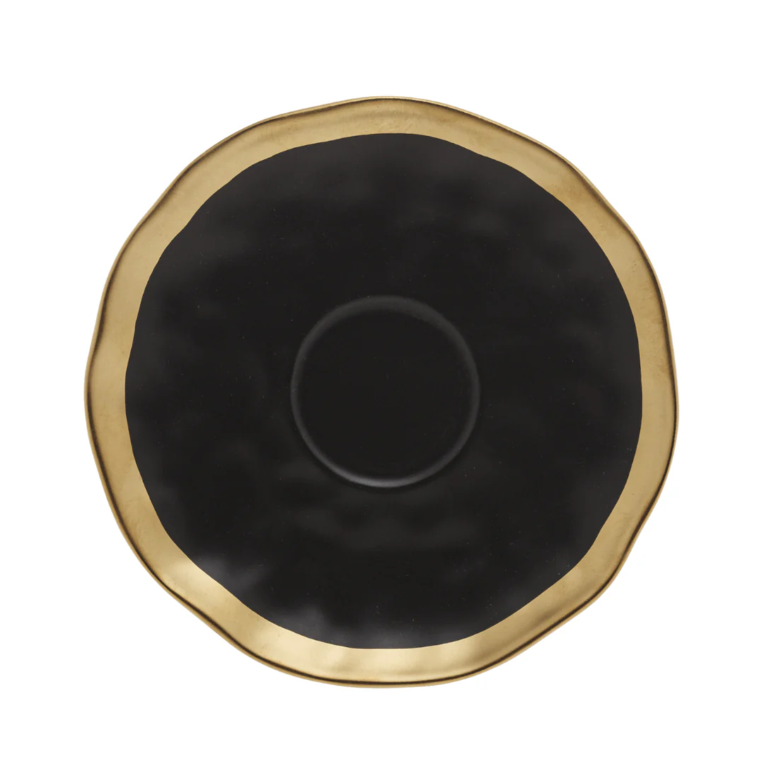 Xícara de Chá com Pires em Porcelana Dubai Preto e Dourado 200ml - Image 7