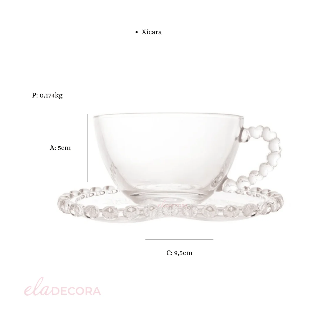 Xícara para Chá com Pires Borda Coração - 170 ml - Image 4